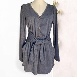 Gray Long Sleeve Jumpsuit